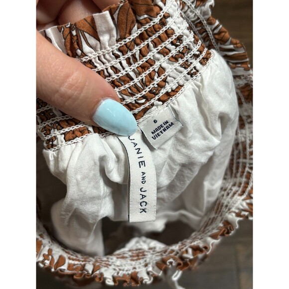 Janie & Jack Top Shorts Two Piece Matching Set Brown Floral Summer Tropical Sz 6 - Picture 11 of 11